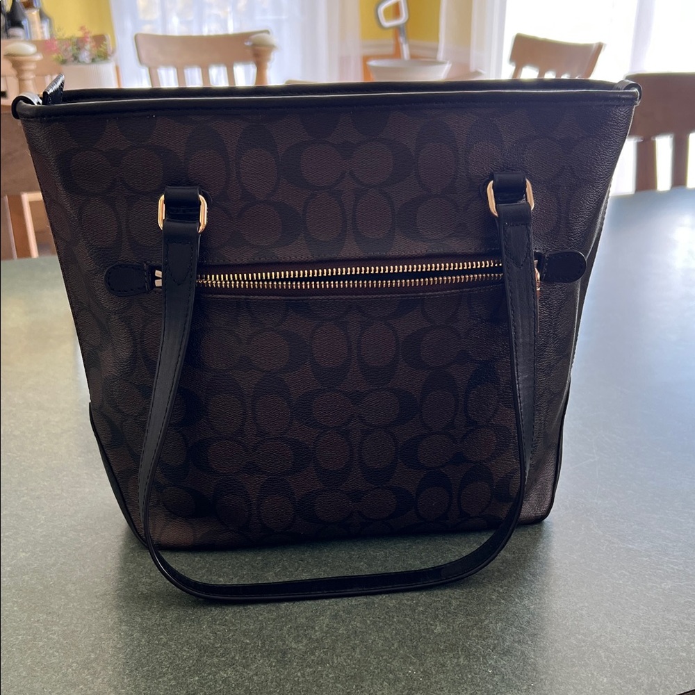 Coach Black Monogram Tote - Picture 2 of 2